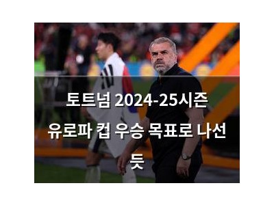 토트넘 2024-25시즌 유로파 컵 우승 목표로 나선 듯