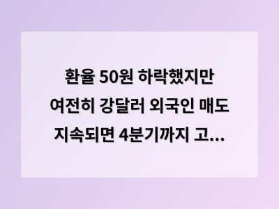 환율이 떨어진 이유와 앞으로의 전망은 무엇인가