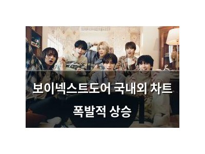 보이넥스트도어 국내외 차트 폭발적 상승