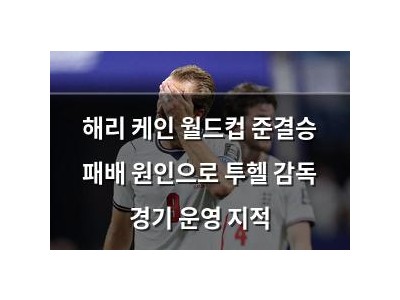 해리 케인 월드컵 준결승 패배 원인으로 투헬 감독 경기 운영 지적