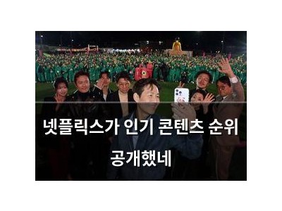 넷플릭스가 인기 콘텐츠 순위 공개했네