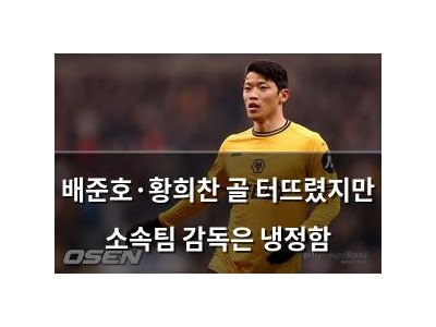 배준호·황희찬 골 터뜨렸지만 소속팀 감독은 냉정함