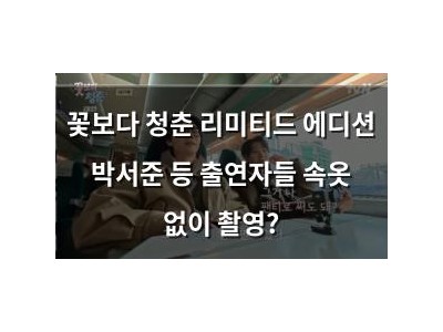꽃보다 청춘 리미티드 에디션 박서준 등 출연자들 속옷 없이 촬영?