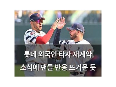 롯데 외국인 타자 재계약 소식에 팬들 반응 뜨거운 듯